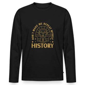 History historian History - Men's Premium Organic Long Sleeve Shirt - black - Front - Nico (187cm)
