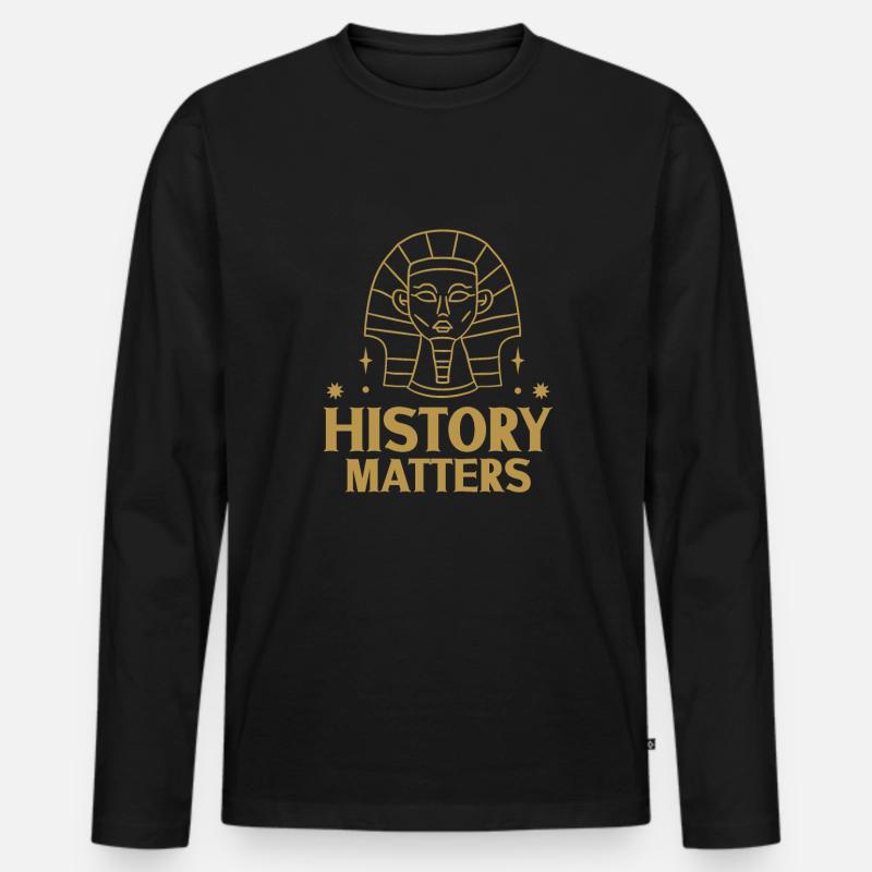Geschichtshistoriker Geschichtsinteressierter - Männer Premium Bio Langarmshirt - Schwarz