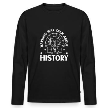 History historian History - Men's Premium Organic Long Sleeve Shirt - black - Front - Nico (187cm)