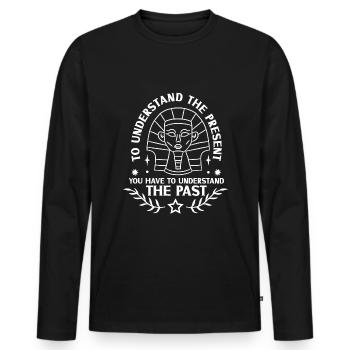 History historian History - Men's Premium Organic Long Sleeve Shirt - black - Front - Nico (187cm)