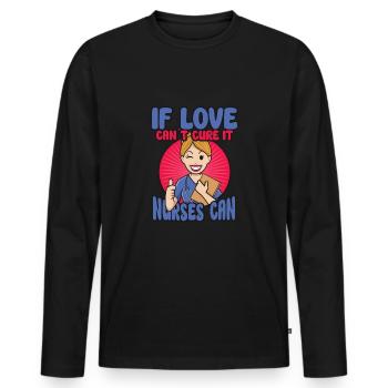 Nurse Nursing Clinic Paramedic - Men's Premium Organic Long Sleeve Shirt - black - Front - Nico (187cm)