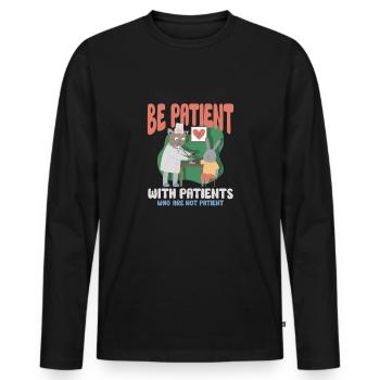 infirmière clinique de soins infirmiers ambulancier paramédical - T-shirt manches longues Premium bio Homme - noir - Devant - Nico (187cm)