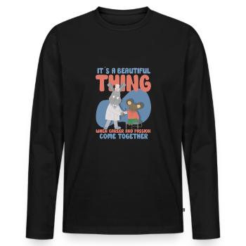Krankenschwester Krankenpflege Klinik Sanitäter - Männer Premium Bio Langarmshirt - Schwarz - Vorne - Nico (187cm)