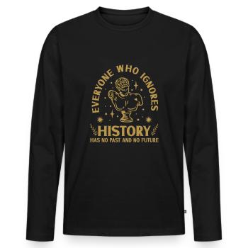 History historian History - Men's Premium Organic Long Sleeve Shirt - black - Front - Nico (187cm)