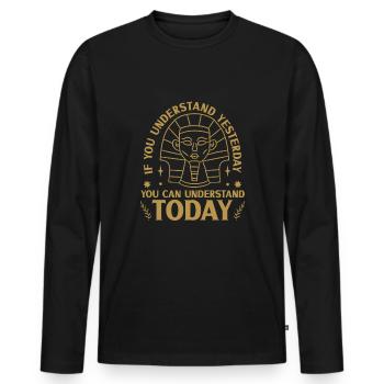 History historian History - Men's Premium Organic Long Sleeve Shirt - black - Front - Nico (187cm)