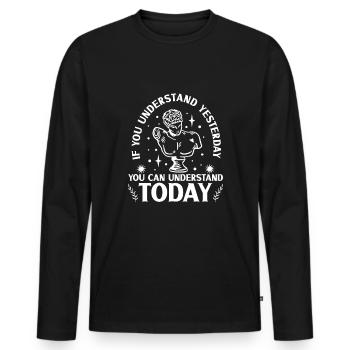 History historian History - Men's Premium Organic Long Sleeve Shirt - black - Front - Nico (187cm)