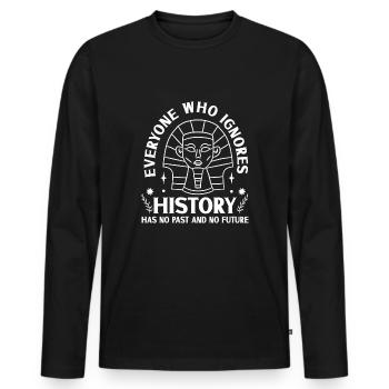 History historian History - Men's Premium Organic Long Sleeve Shirt - black - Front - Nico (187cm)