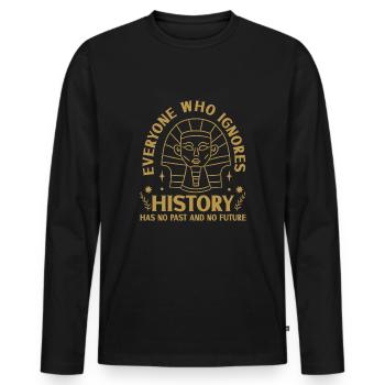 History historian History - Men's Premium Organic Long Sleeve Shirt - black - Front - Nico (187cm)