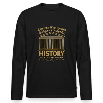 History historian History - Men's Premium Organic Long Sleeve Shirt - black - Front - Nico (187cm)