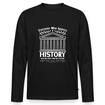 History historian History - Men's Premium Organic Long Sleeve Shirt - black - Front - Nico (187cm)