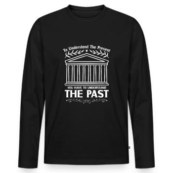 History historian History - Men's Premium Organic Long Sleeve Shirt - black - Front - Nico (187cm)