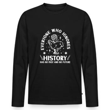 History historian History - Men's Premium Organic Long Sleeve Shirt - black - Front - Nico (187cm)