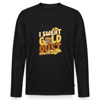 Goldgräber Goldbergbau Goldwaschen Goldmine - Männer Premium Bio Langarmshirt - Schwarz - Vorne - Nico (187cm)