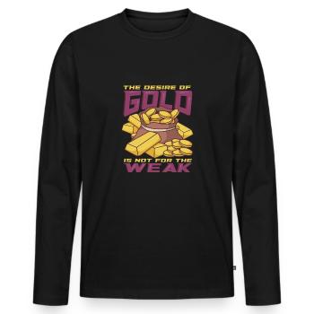 Goldgräber Goldbergbau Goldwaschen Goldmine - Männer Premium Bio Langarmshirt - Schwarz - Vorne - Nico (187cm)