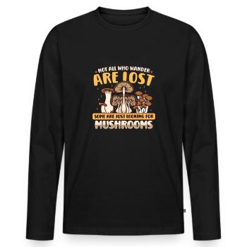 Morels Mushroom Picker Mushroom Farmer Mushroom - T-shirt manches longues Premium bio Homme - noir - Devant - Nico (187cm)