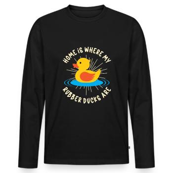 Rubber ducky rubber ducky duck lovers bathroom - Men's Premium Organic Long Sleeve Shirt - black - Front - Nico (187cm)