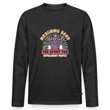 Marching Band Clarinetist School Rehearsal Music - Men's Premium Organic Long Sleeve Shirt - heather anthracite - Front - Nico (187cm)