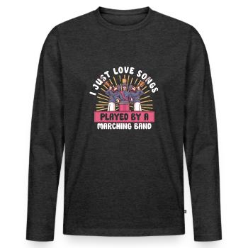 Marching Band Clarinetist School Rehearsal Music - Men's Premium Organic Long Sleeve Shirt - heather anthracite - Front - Nico (187cm)