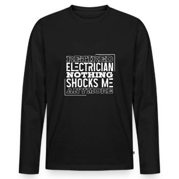 Electrician Electrical Engineer Lineman Electrical - Men's Premium Organic Long Sleeve Shirt - black - Front - Nico (187cm)