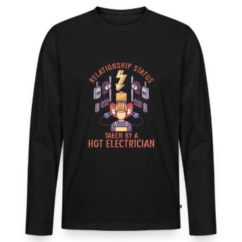 Electrician Electrical Engineer Lineman Electrical - Men's Premium Organic Long Sleeve Shirt - black - Front - Nico (187cm)