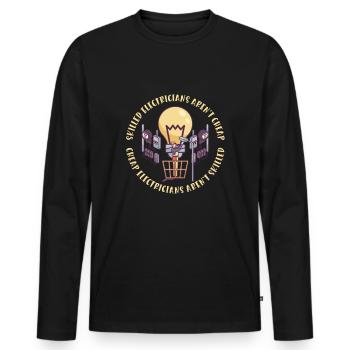Electrician Electrical Engineer Lineman Electrical - Men's Premium Organic Long Sleeve Shirt - black - Front - Nico (187cm)