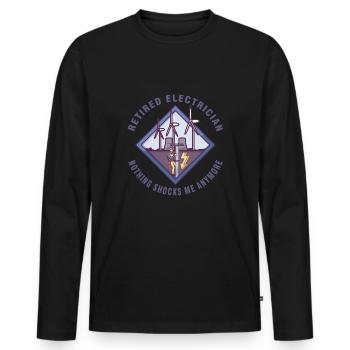 Electrician Electrical Engineer Lineman Electrical - Men's Premium Organic Long Sleeve Shirt - black - Front - Nico (187cm)