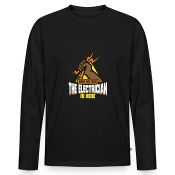Électricien Ingénieur électricien monteur de lignes Électricien - T-shirt manches longues Premium bio Homme - noir - Devant - Nico (187cm)