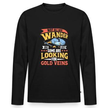 Goldgräber Goldbergbau Goldwaschen Goldmine - Männer Premium Bio Langarmshirt - Schwarz - Vorne - Nico (187cm)