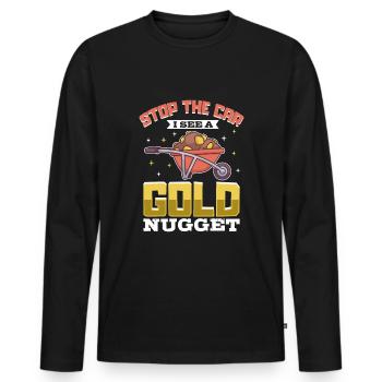 Goldgräber Goldbergbau Goldwaschen Goldmine - Männer Premium Bio Langarmshirt - Schwarz - Vorne - Nico (187cm)