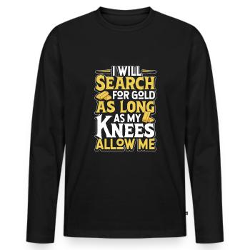 Goldgräber Goldbergbau Goldwaschen Goldmine - Männer Premium Bio Langarmshirt - Schwarz - Vorne - Nico (187cm)