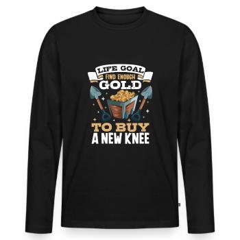 Goldgräber Goldbergbau Goldwaschen Goldmine - Männer Premium Bio Langarmshirt - Schwarz - Vorne - Nico (187cm)