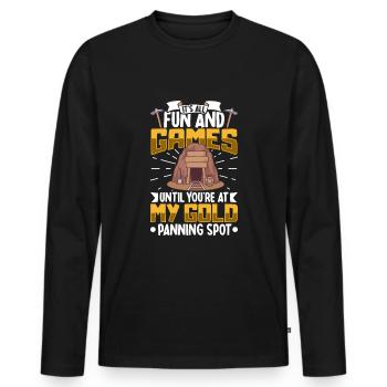Goldgräber Goldbergbau Goldwaschen Goldmine - Männer Premium Bio Langarmshirt - Schwarz - Vorne - Nico (187cm)