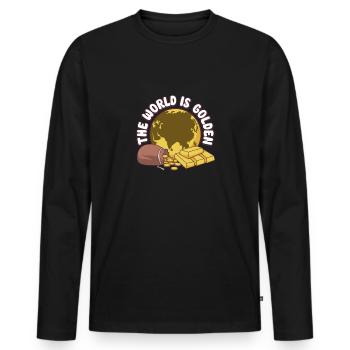 Goldgräber Goldbergbau Goldwaschen Goldmine - Männer Premium Bio Langarmshirt - Schwarz - Vorne - Nico (187cm)