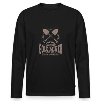 Goldgräber Goldbergbau Goldwaschen Goldmine - Männer Premium Bio Langarmshirt - Schwarz - Vorne - Nico (187cm)