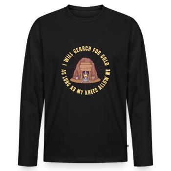 Goldgräber Goldbergbau Goldwaschen Goldmine - Männer Premium Bio Langarmshirt - Schwarz - Vorne - Nico (187cm)