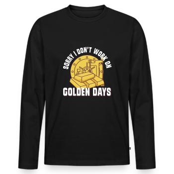 Goldgräber Goldbergbau Goldwaschen Goldmine - Männer Premium Bio Langarmshirt - Schwarz - Vorne - Nico (187cm)