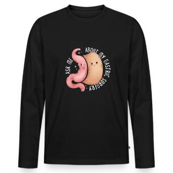 Gastrectomie à la manche Gastrectomie à la manche - T-shirt manches longues Premium bio Homme - noir - Devant - Nico (187cm)