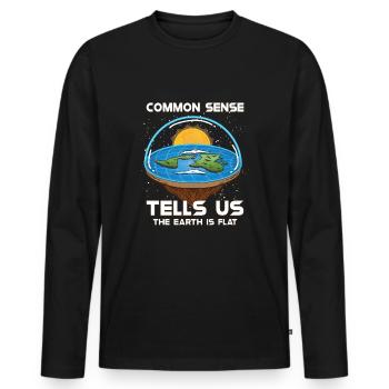Théorie de la Terre plate Terre plate Armée de la Terre plate Terre - T-shirt manches longues Premium bio Homme - noir - Devant - Nico (187cm)