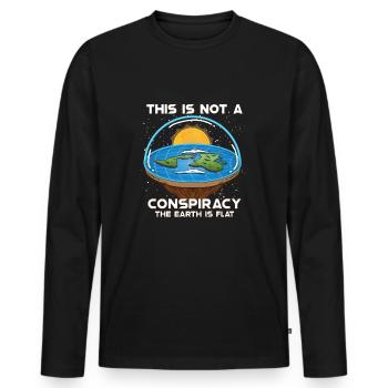 Flat Earth Theory Flat Earth Army Earth - Männer Premium Bio Langarmshirt - Schwarz - Vorne - Nico (187cm)