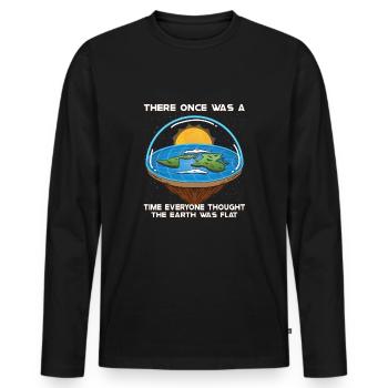 Théorie de la Terre plate Terre plate Armée de la Terre plate Terre - T-shirt manches longues Premium bio Homme - noir - Devant - Nico (187cm)