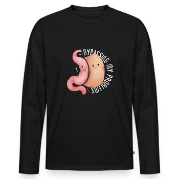 Gastrectomie à la manche Gastrectomie à la manche - T-shirt manches longues Premium bio Homme - noir - Devant - Nico (187cm)