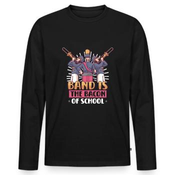 Marching Band Clarinetist School Rehearsal Music - Men's Premium Organic Long Sleeve Shirt - black - Front - Nico (187cm)