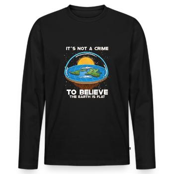 Flat Earth Theory Flat Earth Army Earth - Männer Premium Bio Langarmshirt - Schwarz - Vorne - Nico (187cm)