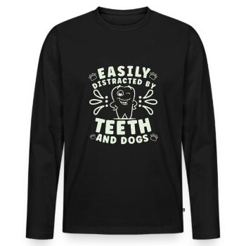 Dentist Dental Hygienist Gift Idea: Forbidden Love - Men's Premium Organic Long Sleeve Shirt - black - Front - Nico (187cm)