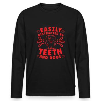 Dentist Dental Hygienist Gift Idea: Forbidden Love - Men's Premium Organic Long Sleeve Shirt - black - Front - Nico (187cm)