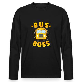 Schulbusfahrer Sei Nett Zum Schulbusfahrer - Männer Premium Bio Langarmshirt - Schwarz - Vorne - Nico (187cm)