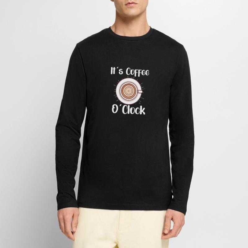 Amateur de café Caféine Molecule Java Latte Espresso T-shirt manches longues Premium bio Homme