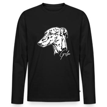 GALGO bringé Portrait Greyhounds Wilsigns - T-shirt manches longues Premium bio Homme - noir - Devant - Nico (187cm)