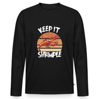 Prawns Seafood Favorite Food - Men's Premium Organic Long Sleeve Shirt - black - Front - Nico (187cm)