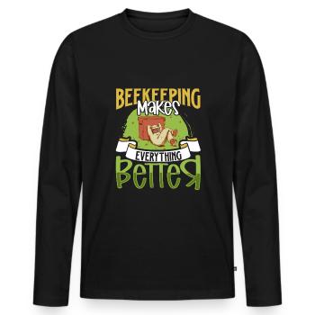 Honey Bee Beekeeping Beekeeper Honeybee Beekeeping - Männer Premium Bio Langarmshirt - Schwarz - Vorne - Nico (187cm)